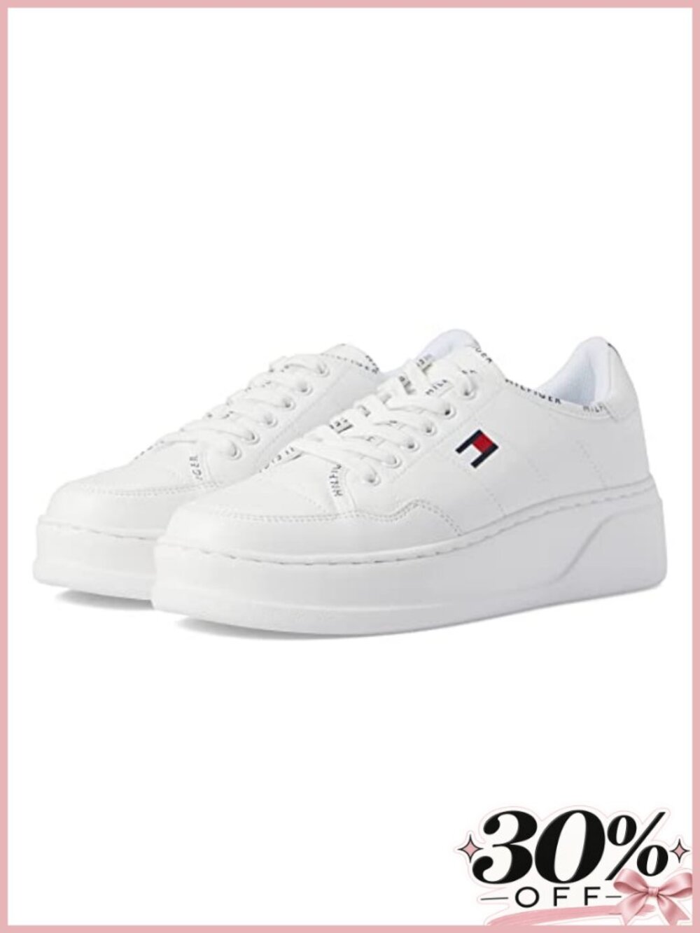 Tommy Hilfiger Grazie Low Platform Sneakers Lace Up Casual